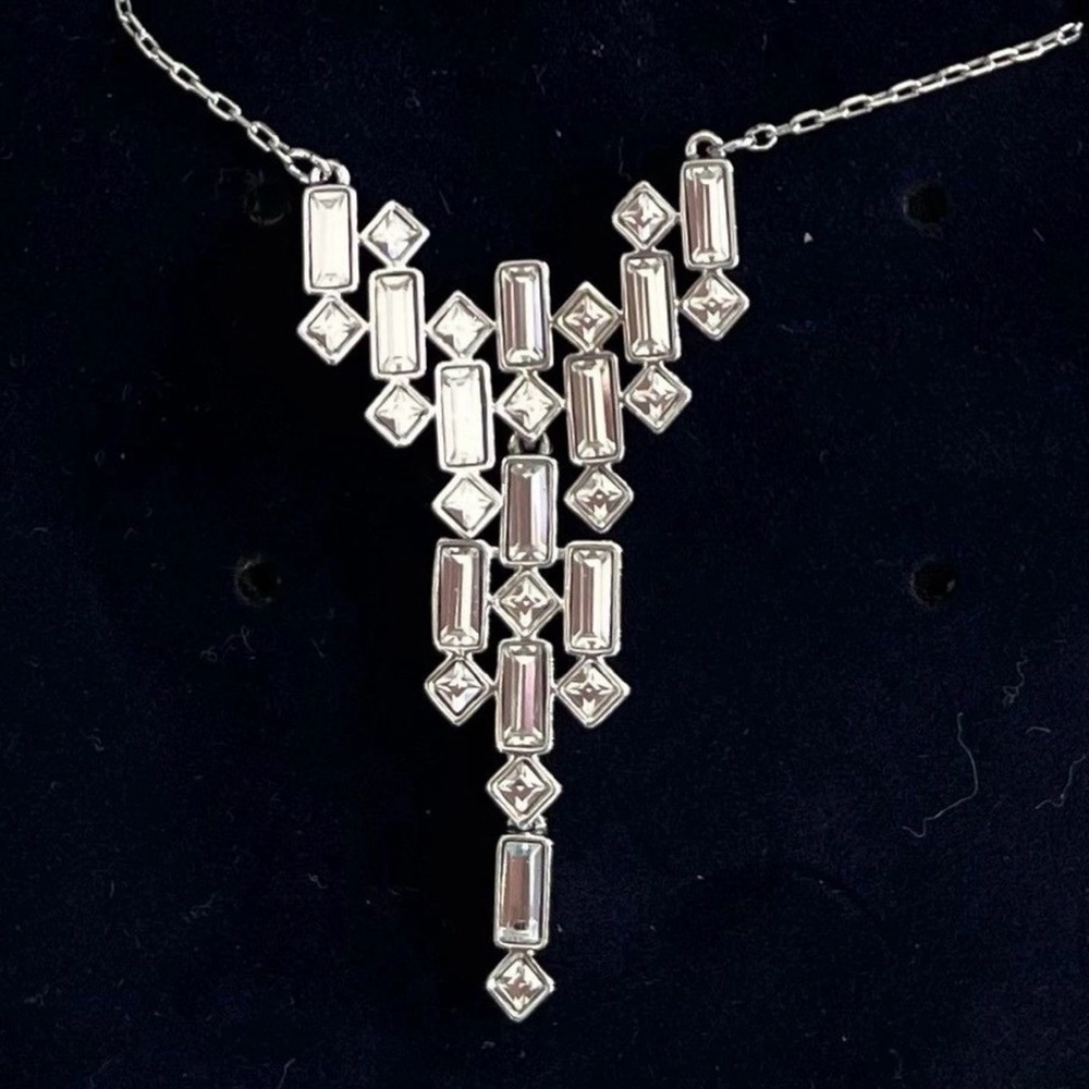 Authentic Swarovski VIOLA necklace BNIB exquisite deco look $160 swan logo NWT - Picture 1 of 11